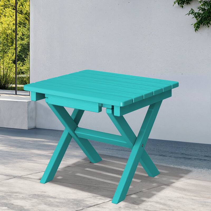 Outdoor Patio HDPE Foldable Side Table, Waterproof & Weather Resistant