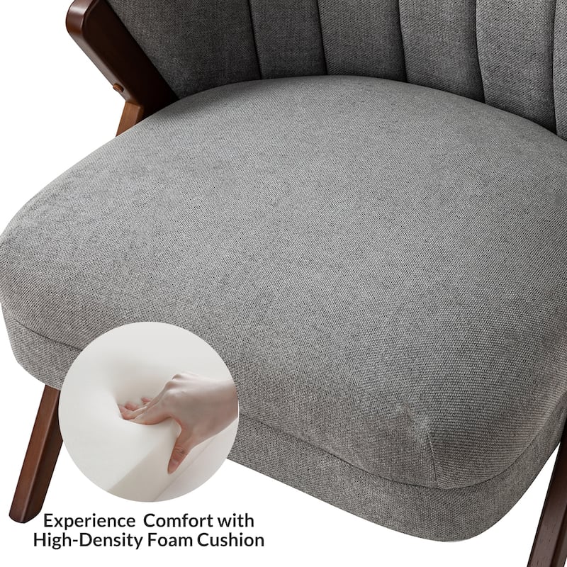 Vivian Mid-century Barrel Chair with a Scalloped Back Set of 2 by HULALA HOME