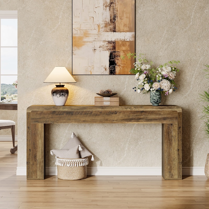 70.9-Inch Extra Long Console Table, Rustic Wooden Sofa Table