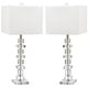 preview thumbnail 5 of 19, SAFAVIEH Lighting 28 inch Crystal Deco Crystal Table Lamp (Set of 2)