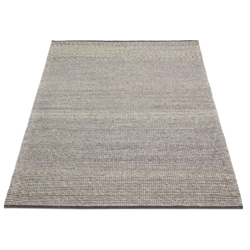 ECARPETGALLERY Braid weave Sienna Grey Wool Rug - 5'3 x 8'0