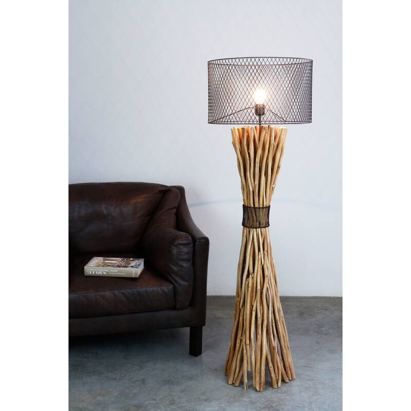 Elementaire II Wood Floor Lamp, Handcrafted in Thailand, ArtivaUSA - 59