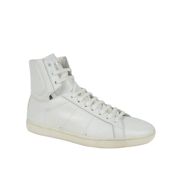 Saint Laurent Men's White Leather Hi Top Sneaker 315486 9030 (41 EU / 8 ...
