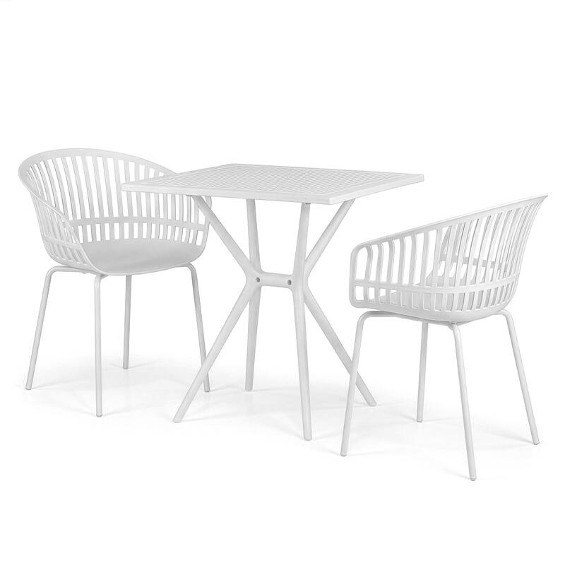Barras Basma White Outdoor Dining 2 Seats Set