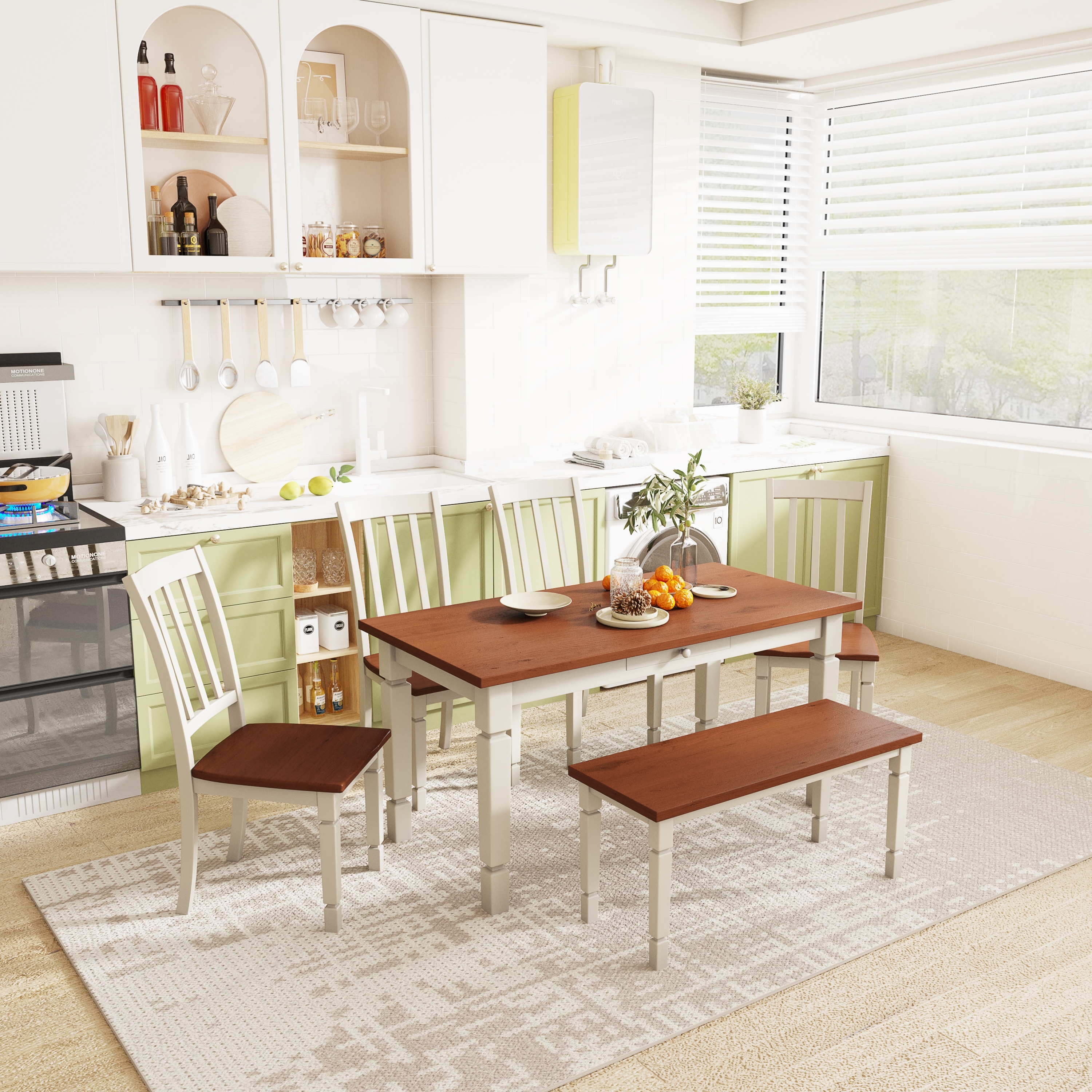 Zinus becky 2025 farmhouse dining table
