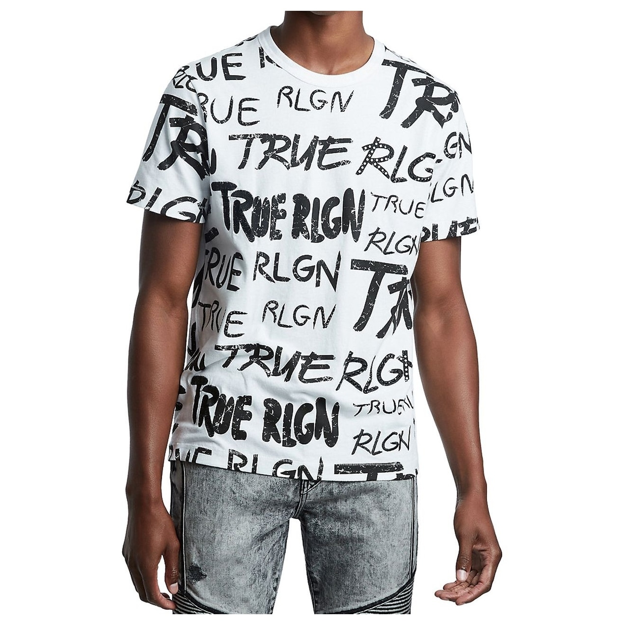 Shop True Religion Mens T Shirts White Size Large L Logo Print Graphic Tee Overstock 31618383
