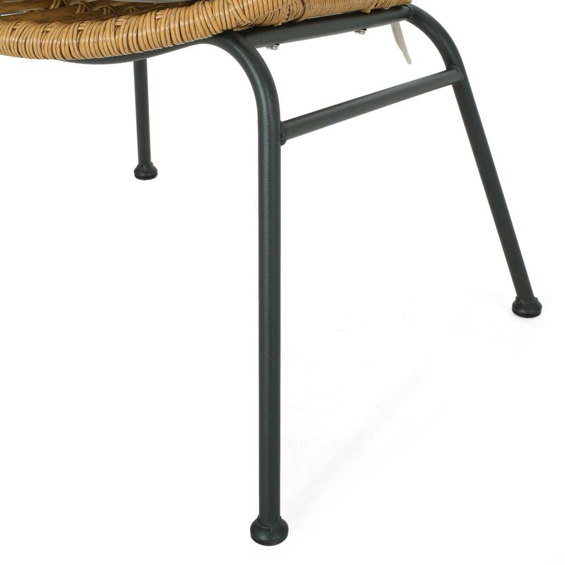 Roomfitters Banya Outdoor Rattan Chair Set with Cushions, Modern Patio Seating for Garden or Balcony, Light Brown