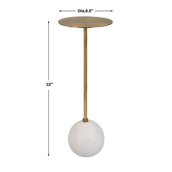 Marble Foot Drink Table - 22" - White and Gold