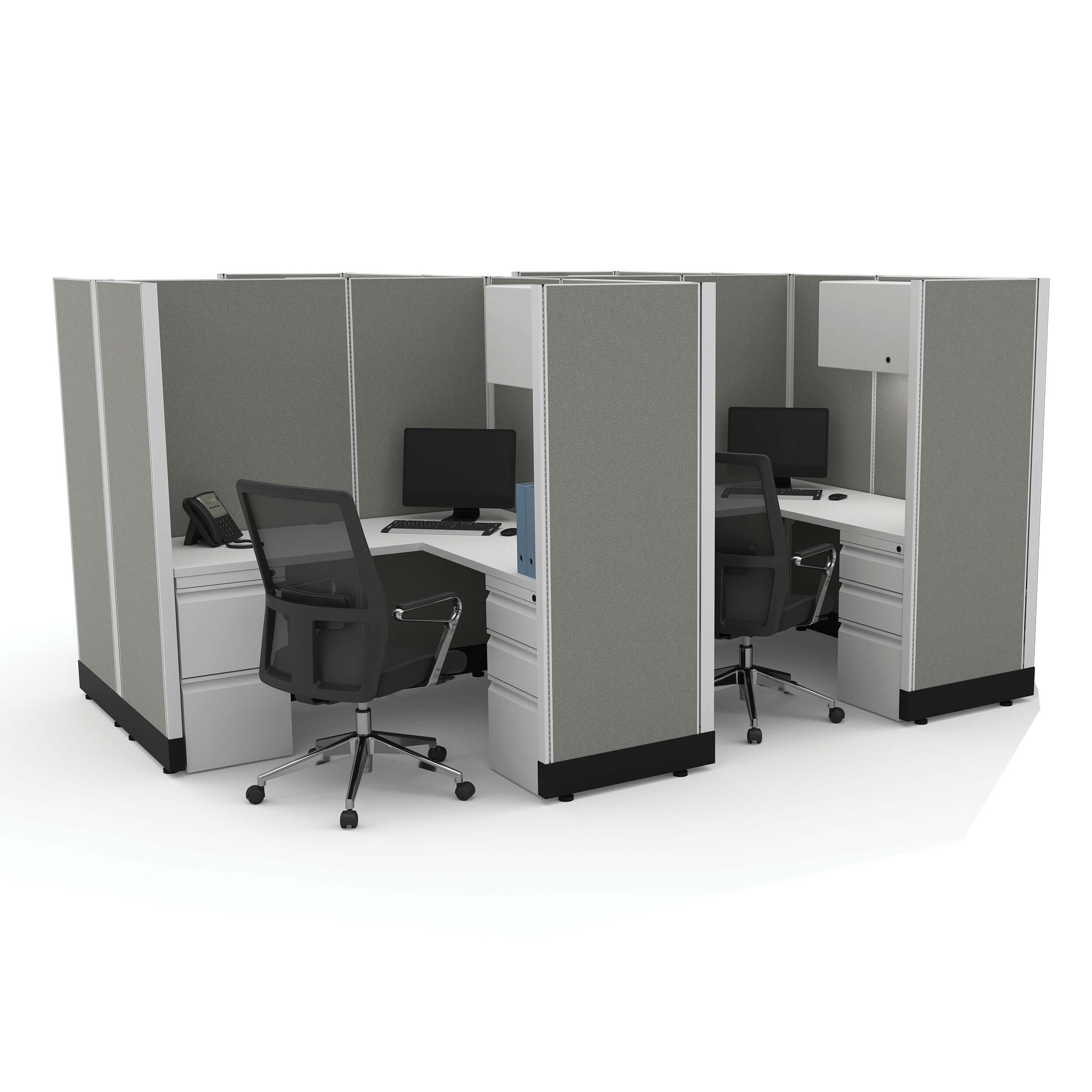 Shop Modular Office Desk Furniture 67h 4pack Cluster Powered Overstock 29084821
