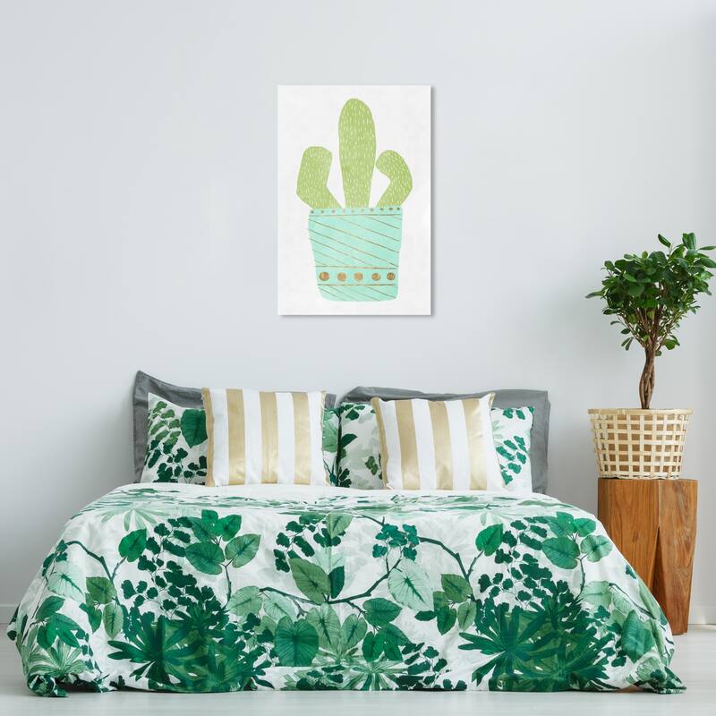 Wynwood Studio Canvas Floral and Botanical Cactus I Green and Modern & Contemporary Wall Art Canvas Print - 36 x 24