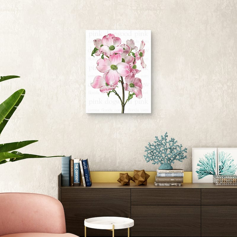 Pink Dogwood 2 Text by Design Lab Canvas Art Print