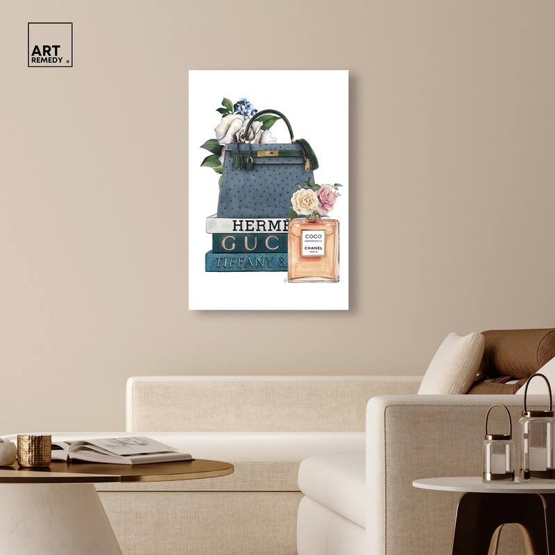 Books and Coco Orange Canvas by Art Remedy, Gallery Wrapped
