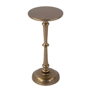 Alisa 10 in. W Round All Metal Pedestal Base End Table