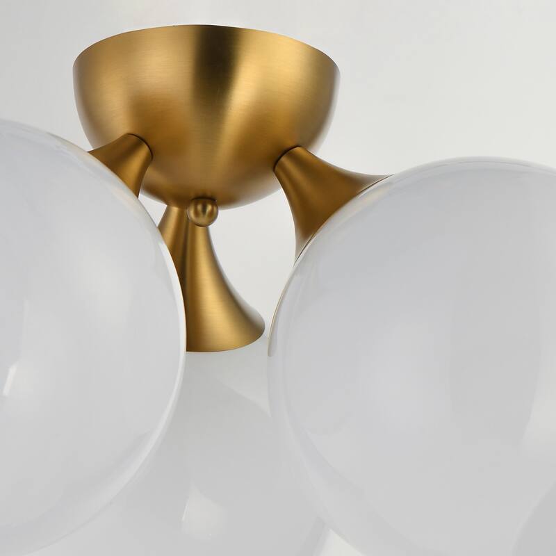 Maxim 21225MR Neve 3 Light 19" Wide Semi-Flush Ceiling Fixture with