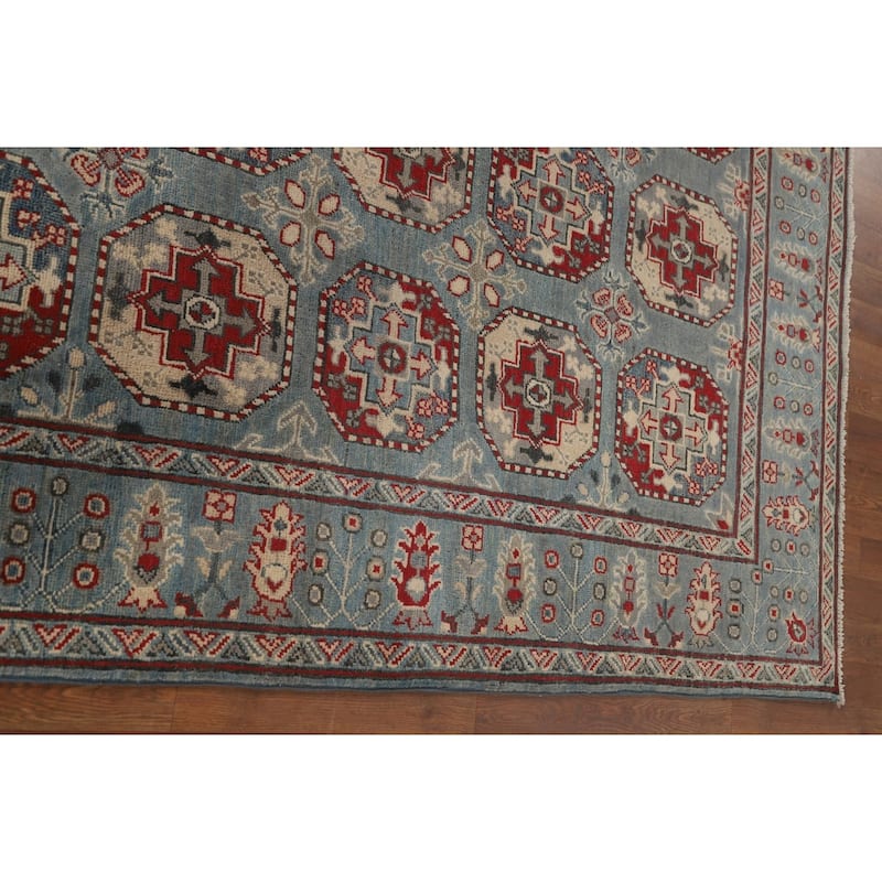 Geometric Kazak Area Rug Living Room Hand-Knotted Wool Carpet - 5'0" x 6'7"