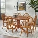 preview thumbnail 4 of 21, Simple Living Carolina 7-piece Farmhouse Solid Wood Dining Set with Leaf Oak