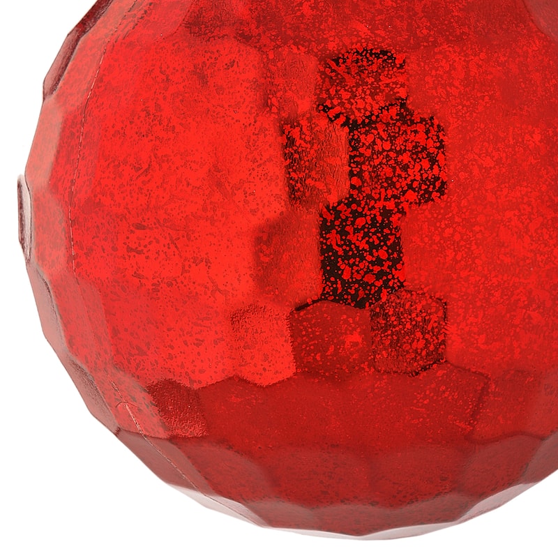 200mm Shatterproof Plastic Mercury Hammered Ball Ornament Set of 2