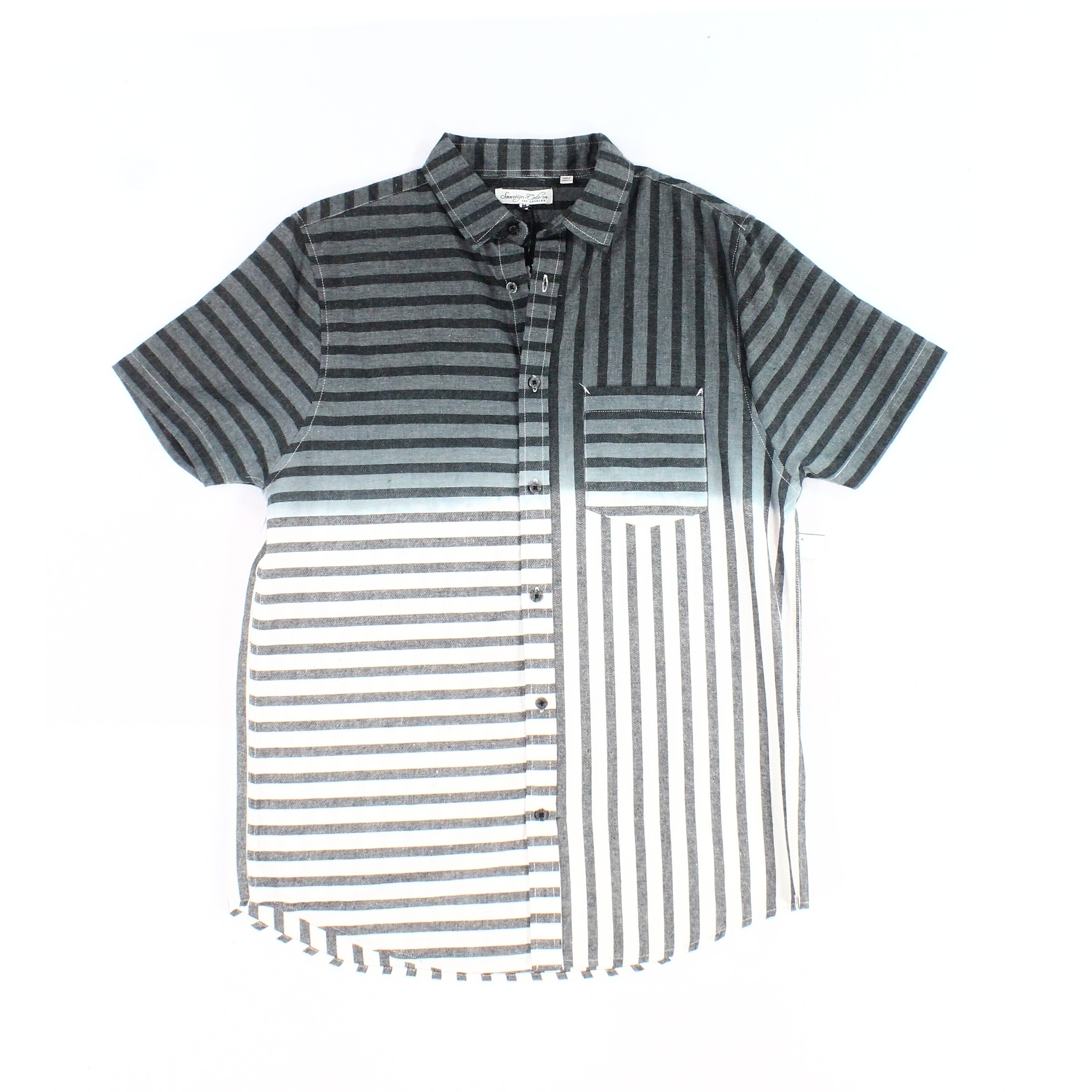 Shop Sovereign Code Black Mens Size Medium M Stripe Button Down