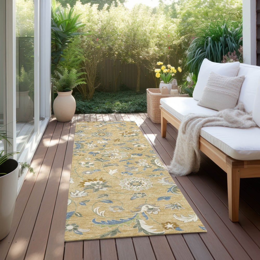 Machine Washable Indoor/ Outdoor Traditional Chantille Rug