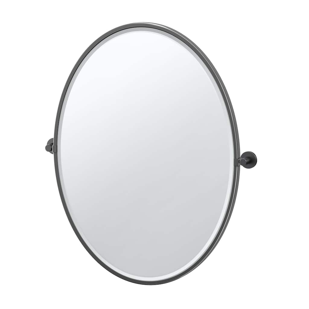 Gatco 4669FLG Reveal 33" x 25" Oval Beveled Metal Framed Accent Mirror