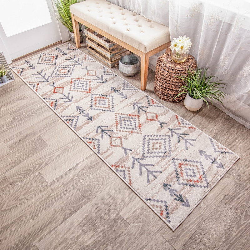 Modern Geometric Southwestern Indoor Area Rug by Superior
