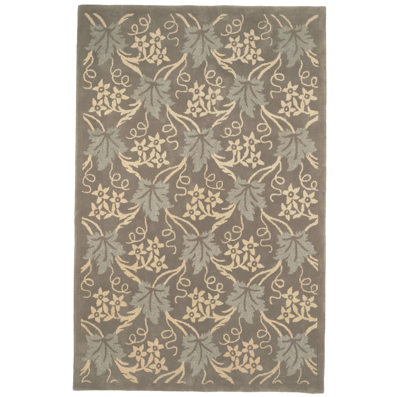 SAFAVIEH Handmade Berkeley Geronima Botanical Wool Rug - 7' 9" x 9' 9" - Blue - Runner/Rectangle