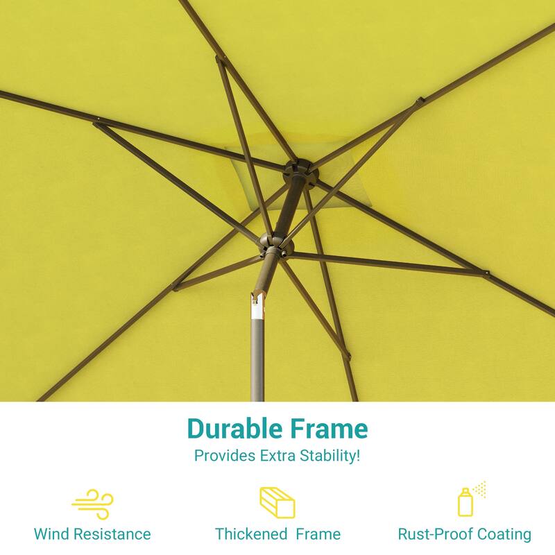 BONOSUKI 6x9FT Patio Market Umbrellas Table Umbrella with Tilt Button
