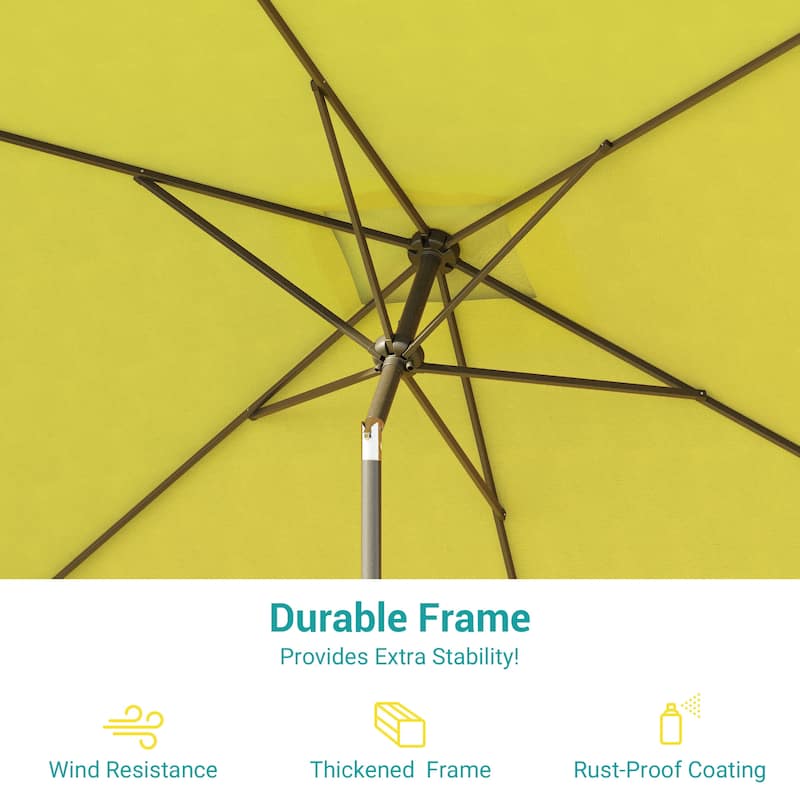 Bonosuki 10 x 6.5ft Patio Rectangular Umbrella with Tilt and Crank