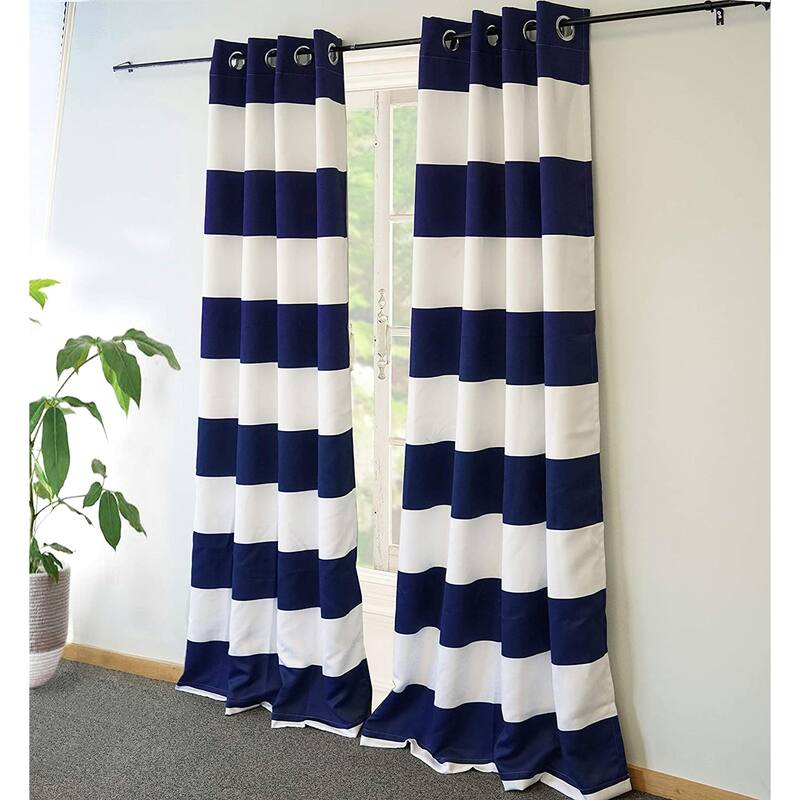 DriftAway Mia Woven Stripe 100% Blackout Thermal Insulated Window Curtain