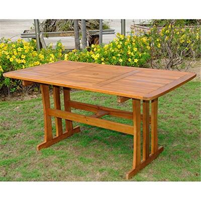 Rectangular Acacia Dining Table - Outdoor Patio Table - Weather Resistant Table - Modern Design - 59