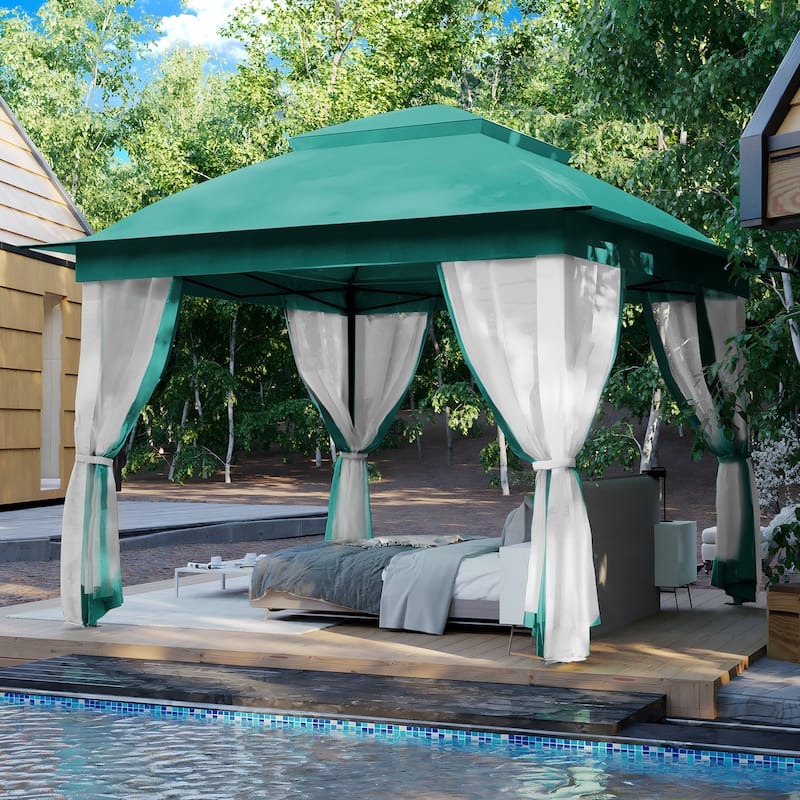 Cozywor 11 ft. x 11 ft. Pop-Up Steel Gazebo with Mosquito Netting
