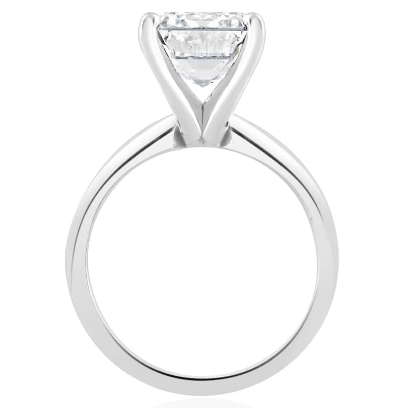 4Ct Emerald Cut Certified Diamond Engagement Ring White Gold Lab Grown