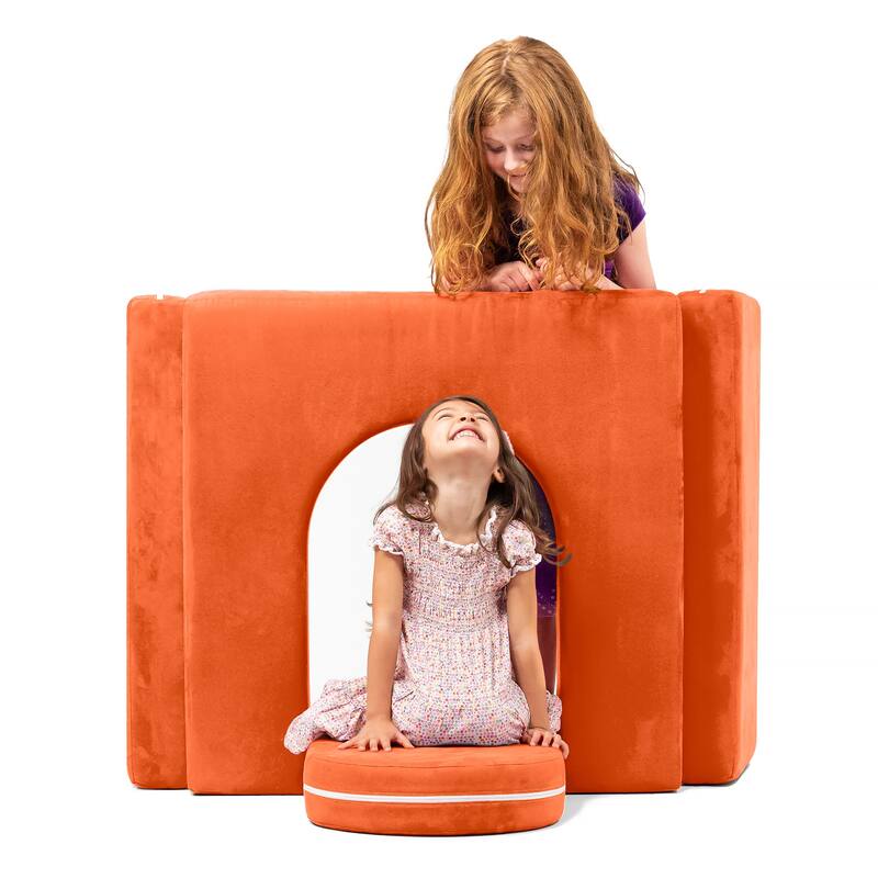 Zipline Playscape Castle Gate - Playtime Furniture for Kids - Mandarin