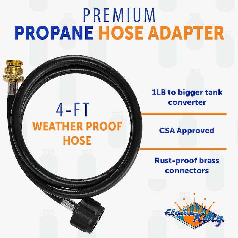 Flame King Gas Hauler Kit Carry Case, 5LB Propane Tank & Adapter Hose - 8.5"X13.125"