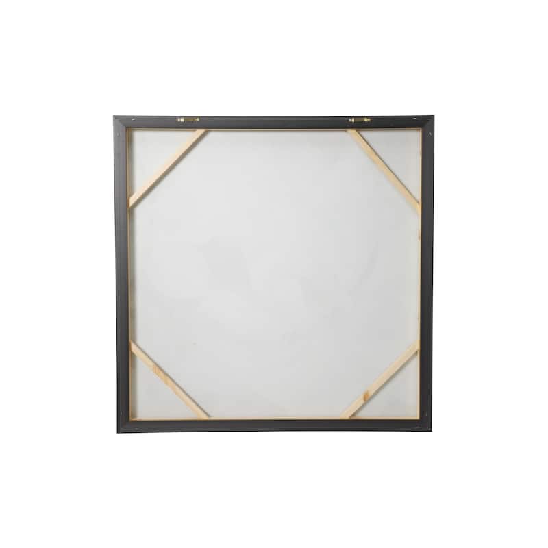 White Canvas Handmade Floral Framed Wall Art with Gold Frame
