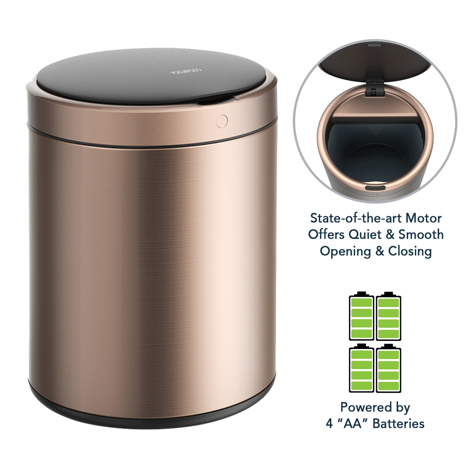 2 4 Gallon Automatic Trash Can Rose Gold Touchless Motion Sensor Bin Soft Close Lid 9l Ipx4 Waterproof Office Bathroom Overstock 31498146 It doesn't matter if it's a small space like a home bathroom, or a large commercial or event venue, if there's not adequate ways to dispose of waste, there will be problems.