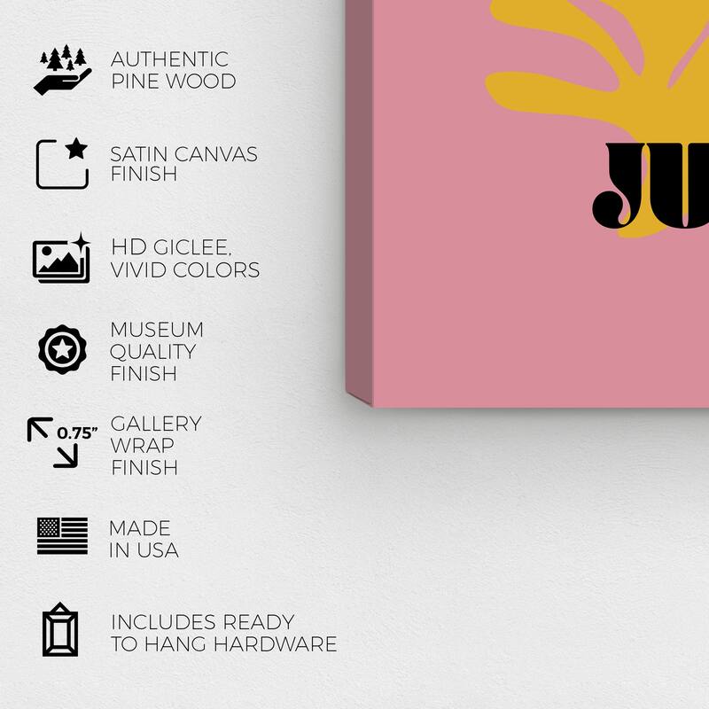 Wynwood Studio Canvas Floral and Botanical July Simple Nature Pink and Modern & Contemporary Wall Art Canvas Print