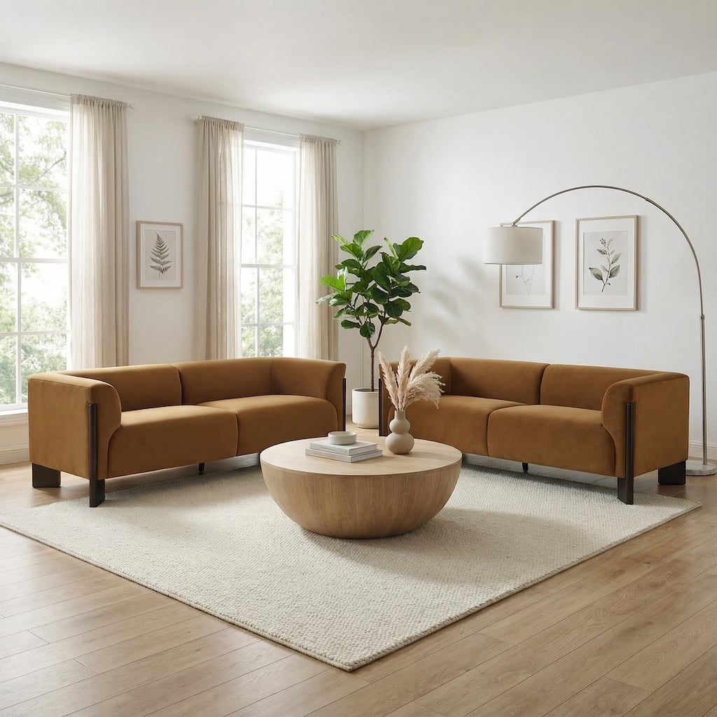 81 inch Wide Nordic Oversized Loveseat Sofa Set of 2