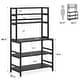 preview thumbnail 22 of 20, 5-Tier Kitchen Bakers Rack Utility Storage Shelf Microwave Oven Stand, Industrial Microwave Cart Kitchen Stand with Hutch