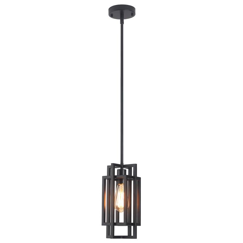 Open Metal Frame Classic Traditional Chandelier, Rustic Farmhouse 1 -Light Pendant for Dining Living Room, Kitchen