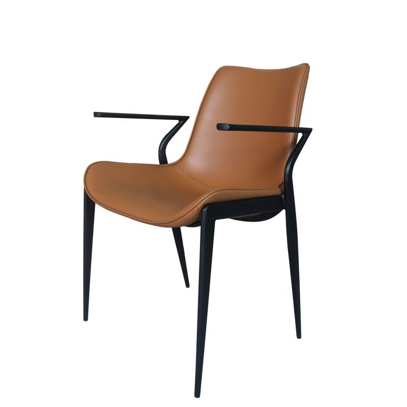 Modrest Osprey Modern Camel Vegan Leather Dining Chair (Set of 2)