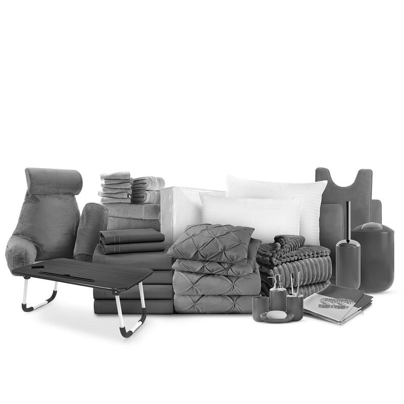 Empyrean Back to College Dorm Kit - Includes Comforter, Bed Sheets, Towels, Blanket, Bathrugs, & More - Twin - Twin XL