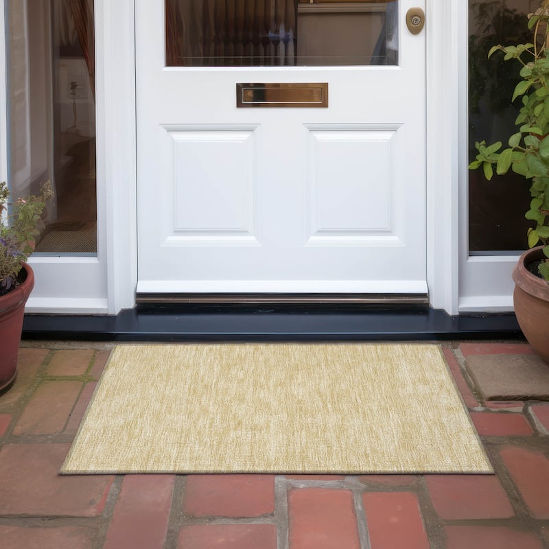 Machine Washable Indoor/ Outdoor Solid Modern Chantille Rug
