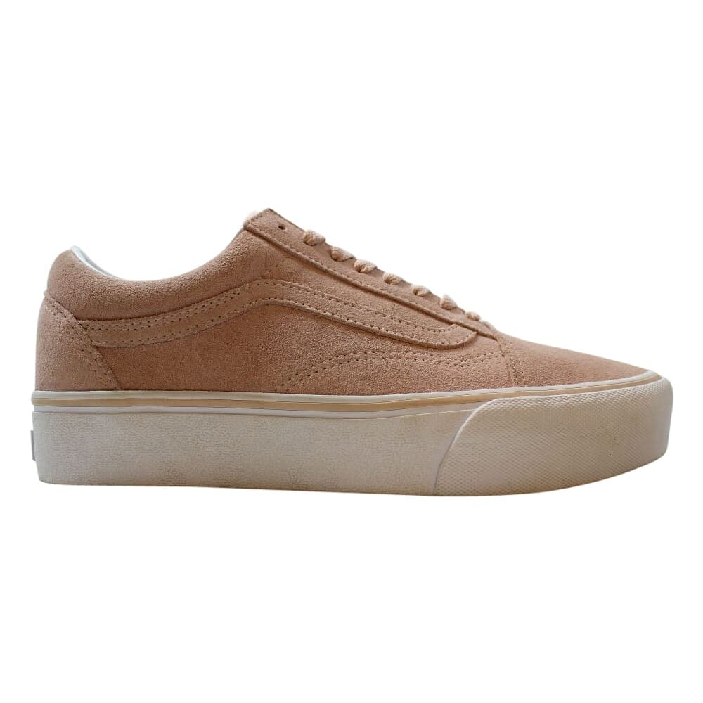 vans old skool platforms sepia rose white