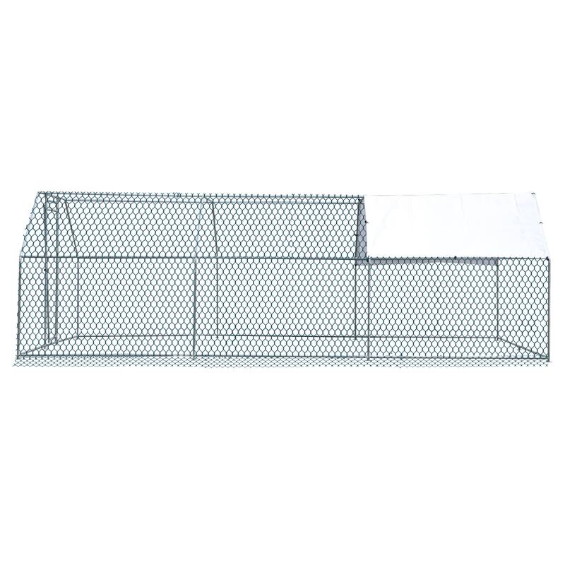 20 x 10 ft Metal Chicken Coop, Walk-in Poultry Cage for Outdoor
