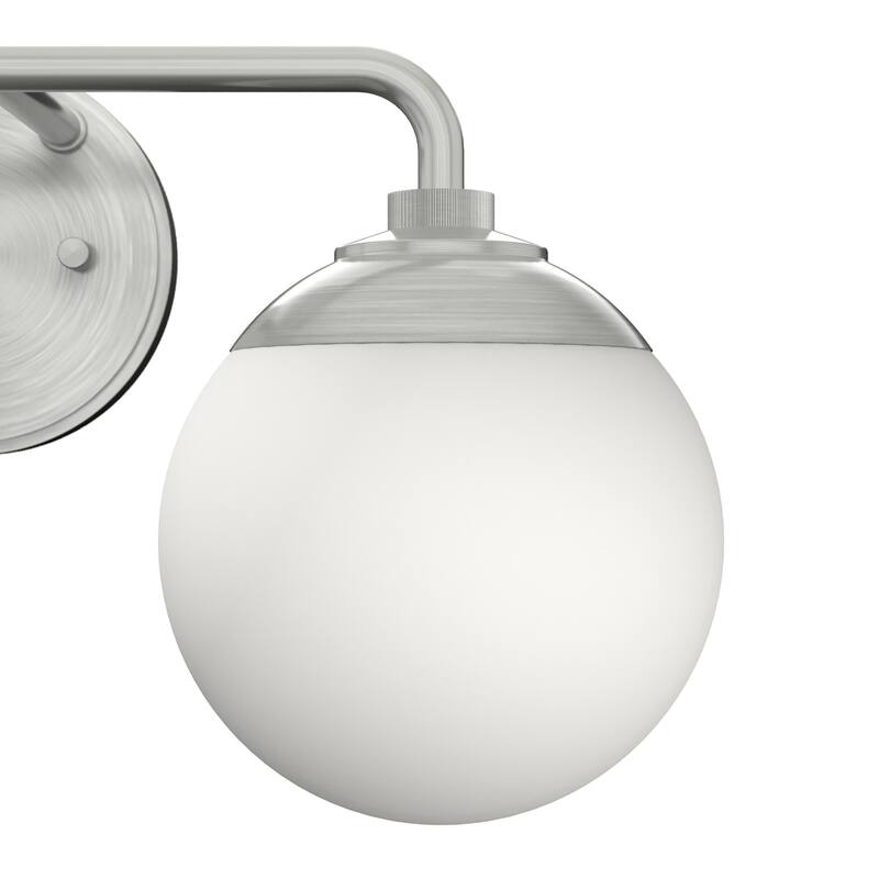 Hunter Hepburn 2 Light Vanity Wall Light, Damp Rated - Vintage, Mid-Century Modern, Glam