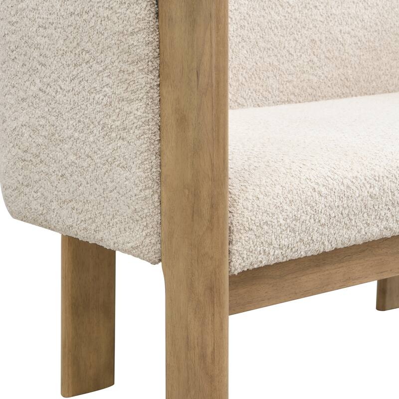 Christopher Knight Home - Vescari Modern Mid-Century Compact Upholstered 2-Seater Loveseat, Solid Rubberwood Frame & Track Arms