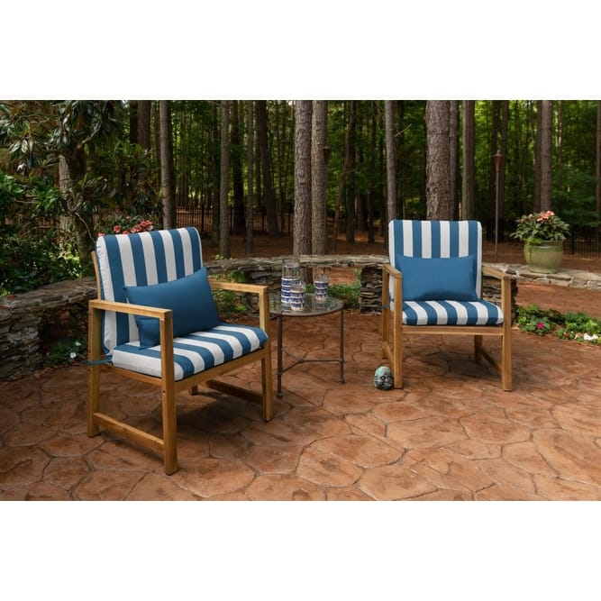 Sunbrella® Stripe Fabric 1-Piece Indoor/Outdoor Club Chair Cushion, 22"W x 44"L
