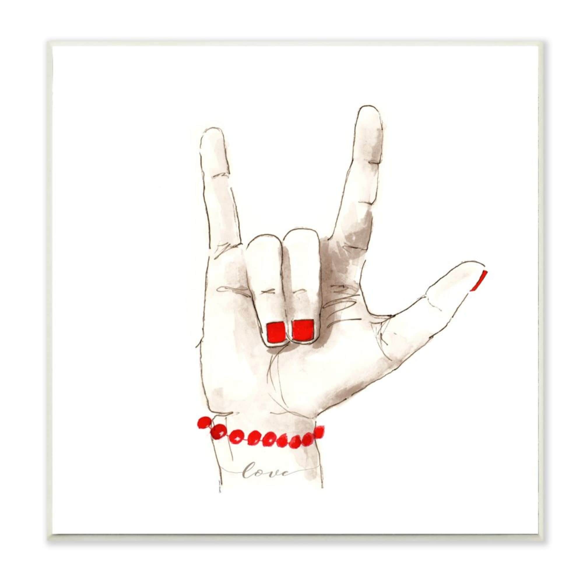 Stupell Industries I Love You Sign Language Gesture Red Accents Wood Wall Art Overstock Stupell Industries I Love You Sign Language Gesture Red Accents Wood Wall Art Overstock