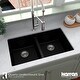 preview thumbnail 45 of 56, Karran Undermount Double Equal Bowl Quartz Kitchen Sink - 32" x 19.5" x 9" - 32" x 19.5" x 9"